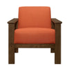 Bella 32 Inch Accent Chair Armchair Storage Arms Orange Solid Rubberwood By Casagear Home BM313096