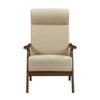 Mary 32 Inch Accent Chair Armchair Tall Beige Polyester Linen Solid Wood By Casagear Home BM313103