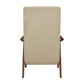 Mary 32 Inch Accent Chair Armchair Tall Beige Polyester Linen Solid Wood By Casagear Home BM313103