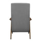 Mary 32 Inch Accent Chair Armchair Light Gray Polyester Linen Solid Wood By Casagear Home BM313106