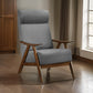 Mary 32 Inch Accent Chair Armchair, Light Gray Polyester Linen, Solid Wood By Casagear Home