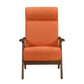 Mary 32 Inch Accent Chair Armchair Orange Polyester Linen Solid Wood By Casagear Home BM313107