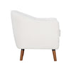 Tia 31 Inch Plush Accent Chair Armchair White Polyester Brown Solid Wood By Casagear Home BM313111