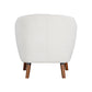 Tia 31 Inch Plush Accent Chair Armchair White Polyester Brown Solid Wood By Casagear Home BM313111