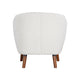 Tia 31 Inch Plush Accent Chair Armchair White Polyester Brown Solid Wood By Casagear Home BM313111