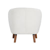 Tia 31 Inch Plush Accent Chair Armchair White Polyester Brown Solid Wood By Casagear Home BM313111