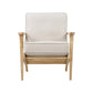 36 Inch Accent Chair Armchair Beige Chenille Weathered Solid Rubberwood By Casagear Home BM313112