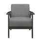 31 Inch Accent Chair Gray Polyester Antique Gray Solid Rubberwood By Casagear Home BM313114