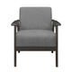 31 Inch Accent Chair Gray Polyester Antique Gray Solid Rubberwood By Casagear Home BM313114