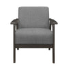 31 Inch Accent Chair Gray Polyester Antique Gray Solid Rubberwood By Casagear Home BM313114