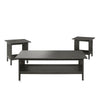 Wiston 3 Piece Table Set 1 Coffee Table 2 End Tables Antique Gray Wood By Casagear Home BM313115