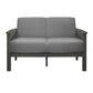 Wiston 50 Inch Loveseat Gray Polyester Dark Gray Solid Rubberwood By Casagear Home BM313118