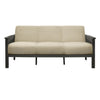 Wiston 72 Inch Sofa Soft Beige Polyester Dark Gray Solid Rubberwood By Casagear Home BM313119