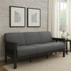 Wiston 72 Inch Sofa, Soft Gray Polyester, Dark Gray Solid Rubberwood By Casagear Home