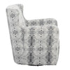 32 Inch Swivel Accent Chair, Gray Black Patterned Polyester, Solid Wood By Casagear Home