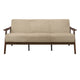 Rica 73 Inch Sofa Soft Beige Velvet Walnut Brown Solid Rubberwood By Casagear Home BM313135