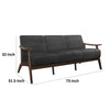 Rica 73 Inch Sofa Soft Dark Gray Velvet Walnut Brown Solid Rubberwood By Casagear Home BM313136