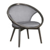 Lara 32 Inch Accent Chair Gray Polyester Dark Round Solid Wood Frame By Casagear Home BM313138