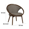 Lara 32 Inch Accent Chair Brown Polyester Dark Round Solid Wood Frame By Casagear Home BM313139