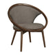 Lara 32 Inch Accent Chair Brown Polyester Dark Round Solid Wood Frame By Casagear Home BM313139