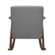 Tim 37 Inch Rocking Armchair Gray Polyester Walnut Brown Solid Wood By Casagear Home BM313144