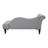 Selena 66 Inch Chaise Lounger Tufted Gray Polyester Brown Solid Wood By Casagear Home