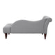 Selena 66 Inch Chaise Lounger Tufted Gray Polyester Brown Solid Wood By Casagear Home