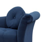 Ria 75 Inch Settee Chaise 2 Pillows Blue Polyester Brown Solid Wood By Casagear Home BM313153