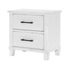 Gemi 27 Inch Nightstand with 2 Drawers Black Handles White Wood Finish By Casagear Home BM313167