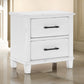 Gemi 27 Inch Nightstand with 2 Drawers, Black Handles, White Wood Finish By Casagear Home