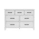 Gemi 59 Inch Wide Dresser with 7 Drawers Black Handles White Wood Finish By Casagear Home BM313168