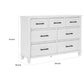 Gemi 59 Inch Wide Dresser with 7 Drawers Black Handles White Wood Finish By Casagear Home BM313168