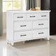 Gemi 59 Inch Wide Dresser with 7 Drawers Black Handles White Wood Finish By Casagear Home BM313168