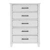 Gemi 53 Inch Tall Dresser Chest 5 Drawer with Black Handles White Wood By Casagear Home BM313169