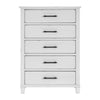 Gemi 53 Inch Tall Dresser Chest 5 Drawer with Black Handles White Wood By Casagear Home BM313169