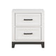 Thiem 28 Inch Nightstand with 2 Drawers Black Handles White Wood Finish By Casagear Home BM313170