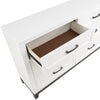 Thiem 61 Inch Wide Dresser 6 Drawers with Black Handles White Wood Finish By Casagear Home BM313171