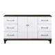 Shim 66 Inch Wide Dresser 6 Drawers and Double Door White Cherry Brown By Casagear Home BM313174