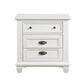 Lyni 30 Inch Nightstand with 3 Drawers Farmhouse White Acacia Wood By Casagear Home BM313176