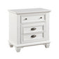 Lyni 30 Inch Nightstand with 3 Drawers Farmhouse White Acacia Wood By Casagear Home BM313176