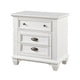 Lyni 30 Inch Nightstand with 3 Drawers Farmhouse White Acacia Wood By Casagear Home BM313176