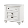 Lyni 30 Inch Nightstand with 3 Drawers Farmhouse White Acacia Wood By Casagear Home BM313176