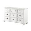 Lyni 61 Inch Wide Dresser with 9 Drawers Farmhouse White Acacia Wood By Casagear Home BM313177