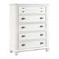 Lyni 55 Inch Tall Dresser Chest with 5 Drawers Farmhouse White Acacia Wood By Casagear Home BM313178