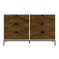 Jem 66 Inch Wide Dresser 6 Drawers Brown Fronts and White Acacia Veneer By Casagear Home BM313180