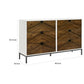 Jem 66 Inch Wide Dresser 6 Drawers Brown Fronts and White Acacia Veneer By Casagear Home BM313180