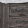 Romy 26 Inch Nightstand with 2 Drawers, Rustic Farmhouse Gray White Wood By Casagear Home