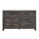 Romy 59 Inch Wide Dresser 6 Drawers Rustic Farmhouse Gray and White Wood By Casagear Home BM313184