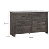 Romy 59 Inch Wide Dresser 6 Drawers Rustic Farmhouse Gray and White Wood By Casagear Home BM313184