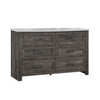 Romy 59 Inch Wide Dresser, 6 Drawers, Rustic Farmhouse Gray and White Wood By Casagear Home